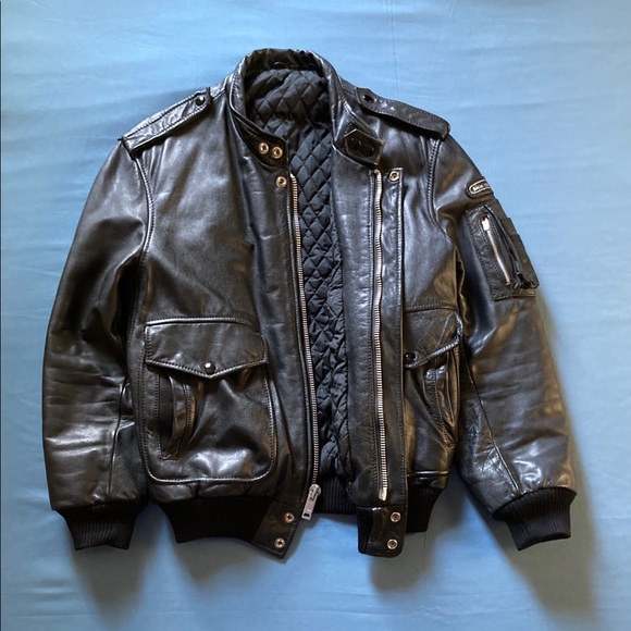 Hein Gericke Other - Hein Gericke Vintage Black Leather Motorcycle Jacket - Cafe Racer Bomber - Sz 42